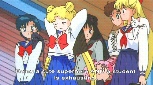 exhausting double life - sailor moon