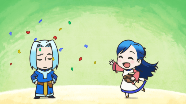 Main tosses confetti on the Head Priest